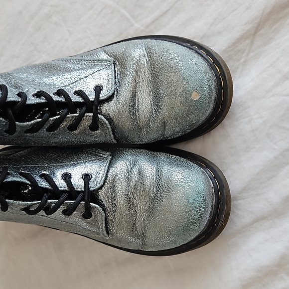 Dr Martens 1460 Blue Silver Glitter 8 Eyelet size UK 5/ US 7 - Picture 2 of 8